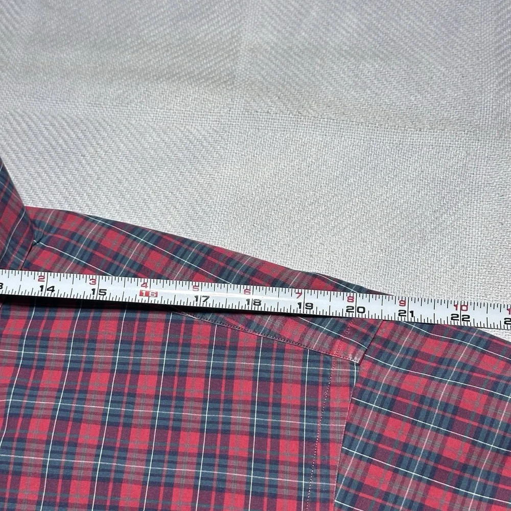 Ralph Lauren Blake Red Tartan Plaid Two-Ply Cotton Button Down Shirt Size Medium